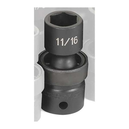 Impact Socket 11/16" 1/2"D Univ 6pt. by USA Grey Pneumatic Sockets