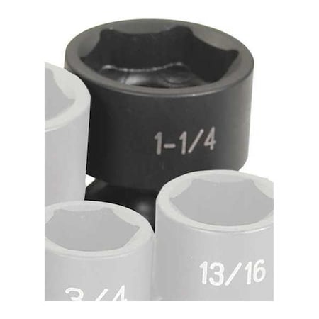 Impact Socket 1 1/4" 1/2"D Univ 6pt. by USA Grey Pneumatic Sockets