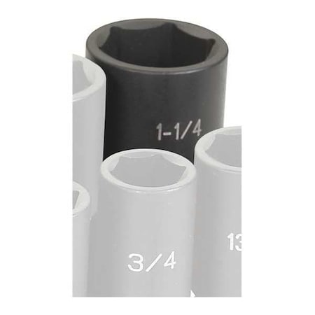 Impact Socket 1 1/4" 1/2"D 6pt. D by USA Grey Pneumatic Sockets