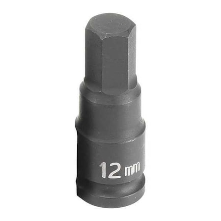 Socket 12mm 3/8"D Impact Hex M by USA Grey Pneumatic Sockets