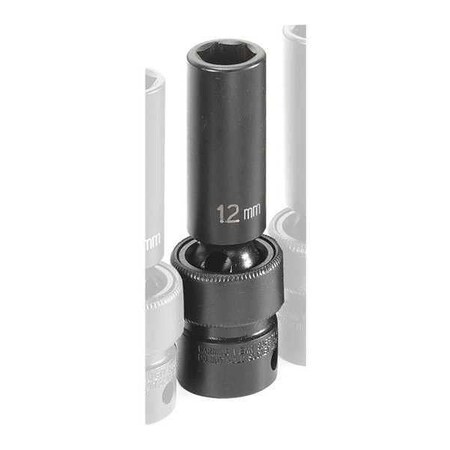 Socket 12mm 3/8"D Impact 6pt. D by USA Grey Pneumatic Sockets