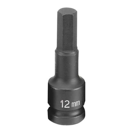 Socket 12mm 1/2"D Impact Hex by USA Grey Pneumatic Sockets
