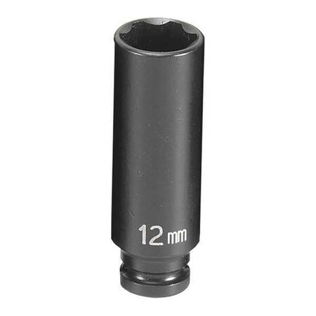 Socket 12mm 1/4"D Impact 6pt. D by USA Grey Pneumatic Sockets