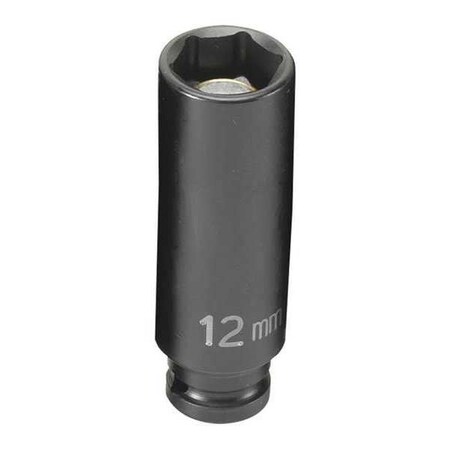 Socket 12mm 1/4"D Impact 6pt. D M by USA Grey Pneumatic Sockets