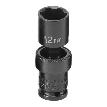 Socket 12mm 1/4"D Impact Univ 6pt. by USA Grey Pneumatic Sockets