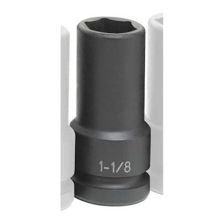 Socket 1 1/8" 1"D Impact 6pt. X D by USA Grey Pneumatic Sockets