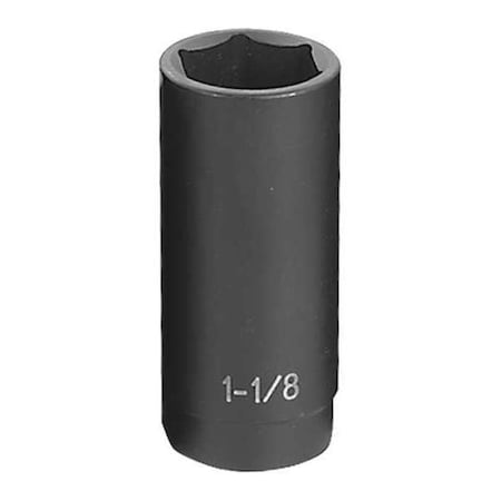 Impact Socket 1 1/8" 1/2"D 6pt. D by USA Grey Pneumatic Sockets