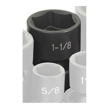 Impact Socket 1 1/8" 1/2"D Univ 6pt. by USA Grey Pneumatic Sockets