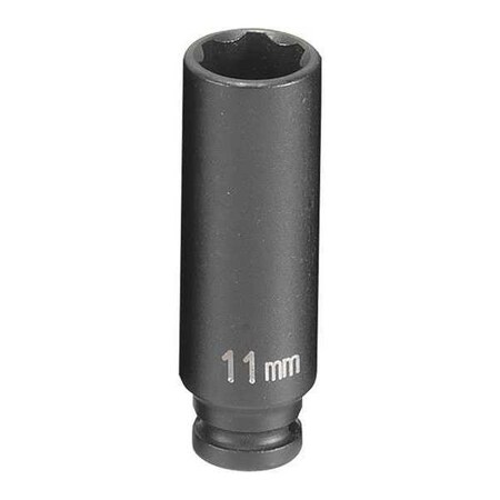 Socket 11mm 1/4"D Impact 6pt. D by USA Grey Pneumatic Sockets