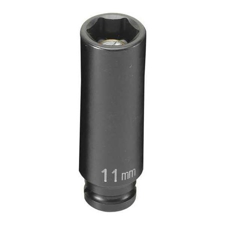 Socket 11mm 1/4"D Impact 6pt. D M by USA Grey Pneumatic Sockets