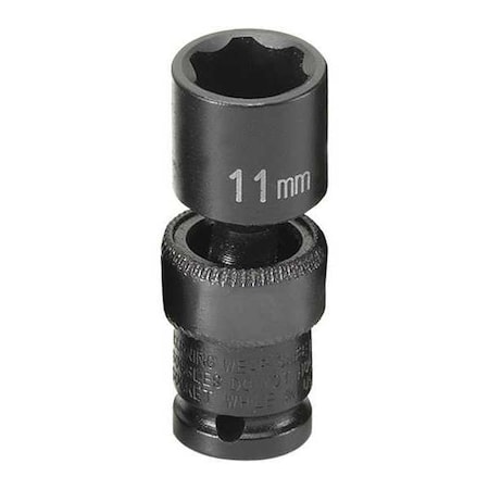Socket 11mm 1/4"D Impact Univ 6pt. by USA Grey Pneumatic Sockets