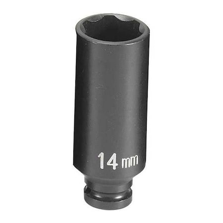 Socket 14mm 1/4"D Impact 6pt. D by USA Grey Pneumatic Sockets