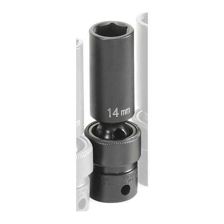 Socket 14mm 3/8"D Impact Univ 6pt. D by USA Grey Pneumatic Sockets