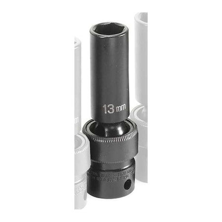 Socket 13mm 3/8"D Impact 6pt. D by USA Grey Pneumatic Sockets