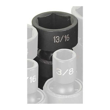 Impact Socket 13/16" 3/8"D Univ 6pt. by USA Grey Pneumatic Sockets
