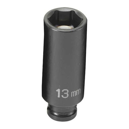 Socket 13mm 1/4"D Impact 6pt. D Blk by USA Grey Pneumatic Sockets