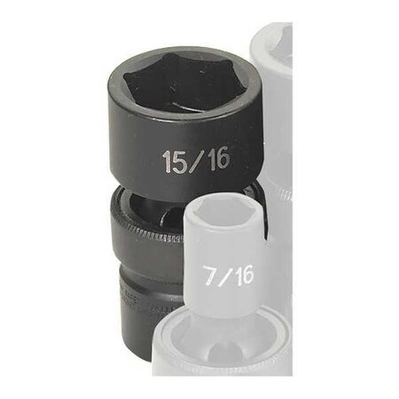 Impact Socket 15/16" 1/2"D Univ 6pt. by USA Grey Pneumatic Sockets