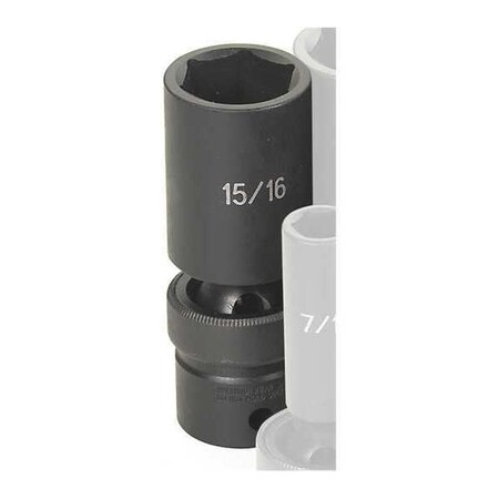Impact Socket 15/16" 1/2"D 6pt. D by USA Grey Pneumatic Sockets
