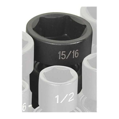 Impact Socket 15/16" 3/8"D Univ 6pt. by USA Grey Pneumatic Sockets