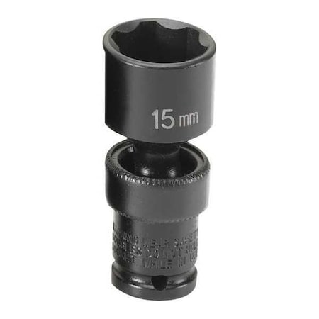 Socket 15mm 1/4"D Impact Univ 6pt. by USA Grey Pneumatic Sockets