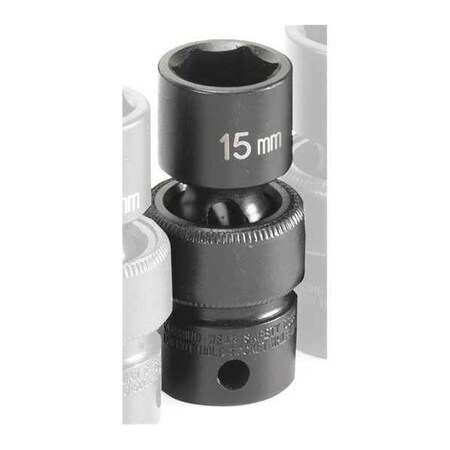 Socket 15mm 3/8"D Impact Univ 6pt. by USA Grey Pneumatic Sockets