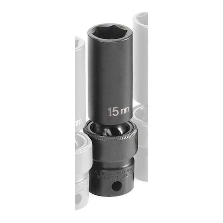 Socket 15mm 3/8"D Impact Univ 6pt. D by USA Grey Pneumatic Sockets
