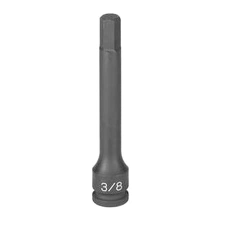Impact Socket 3/16" 3/8"D Hex Lg M Black by USA Grey Pneumatic Sockets