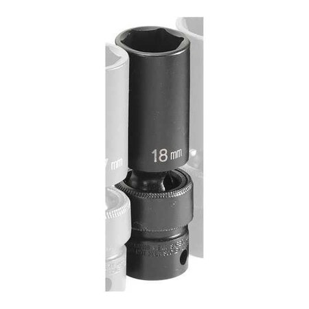 Socket 3/8"Dx18mm D Univ by USA Grey Pneumatic Sockets
