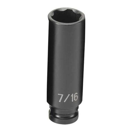 Impact Socket 7/16" 1/4"D 6pt. D by USA Grey Pneumatic Sockets