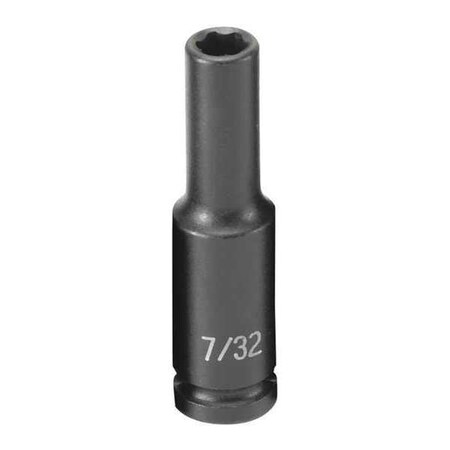 Impact Socket 7/32" 1/4"D 6pt. D by USA Grey Pneumatic Sockets