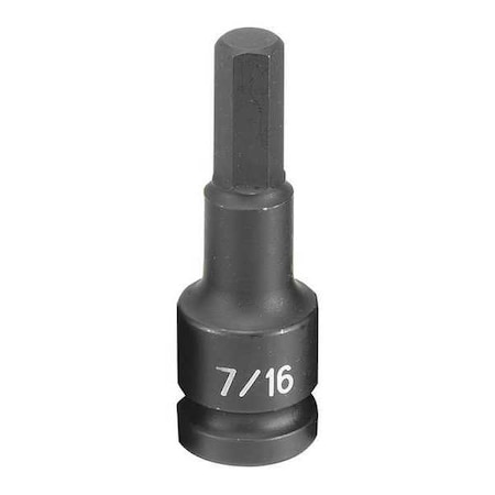 Impact Socket 7/16" 1/2"D Hex by USA Grey Pneumatic Sockets