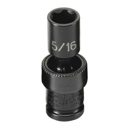 Impact Socket 5/16" 1/4"D Univ 6pt. by USA Grey Pneumatic Sockets