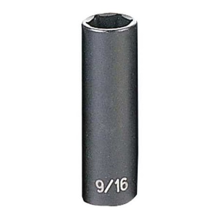 Impact Socket 9/16" 3/8"D 6pt. D by USA Grey Pneumatic Sockets