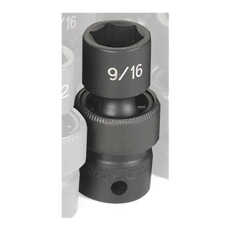 Impact Socket 9/16" 3/8"D Univ 6pt. by USA Grey Pneumatic Sockets