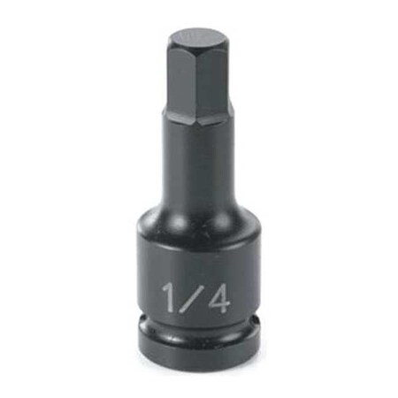 Socket 7mm 1/4"D Impact Hex Male Blk by USA Grey Pneumatic Sockets