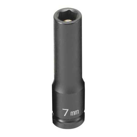 Grey Pneumatic Socket 7mm 1/4"D Impact Mag 6pt. D Technical Info