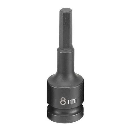 Socket 8mm 1/2"D Impact Hex by USA Grey Pneumatic Sockets