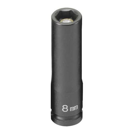 Socket 8mm 1/4"D Impact Mag 6pt. D by USA Grey Pneumatic Sockets