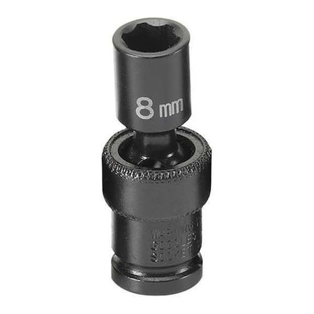 Socket 8mm 1/4"D Impact Univ 6pt. by USA Grey Pneumatic Sockets
