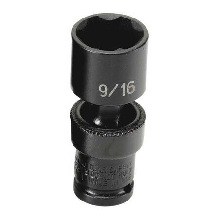 Impact Socket 9/16" 1/4"D Univ 6pt. by USA Grey Pneumatic Sockets