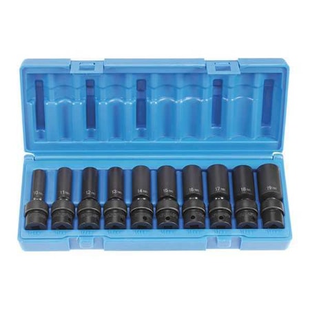 Socket Set 3/8"D D Universal 10pcs. by USA Grey Pneumatic Socket Sets
