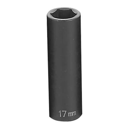 Socket 17mm 1/2"D Impact 6pt. D by USA Grey Pneumatic Sockets