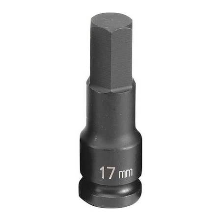 Socket 17mm 1/2"D Impact Hex by USA Grey Pneumatic Sockets