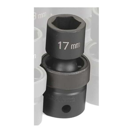 Socket 17mm 1/2"D Impact Univ 6pt. by USA Grey Pneumatic Sockets