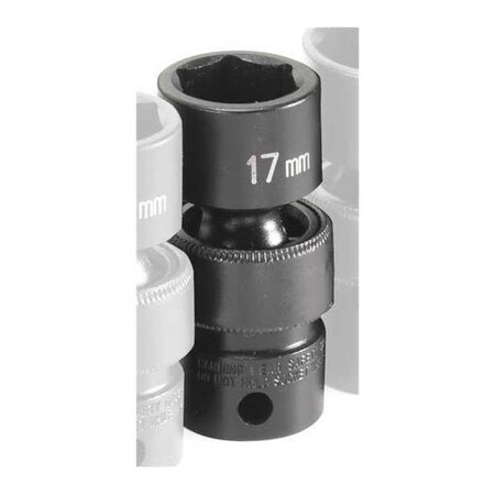 Socket 17mm 3/8"D Impact Univ 6pt. by USA Grey Pneumatic Sockets