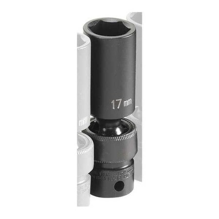 Socket 17mm 3/8"D Impact 6pt. D by USA Grey Pneumatic Sockets