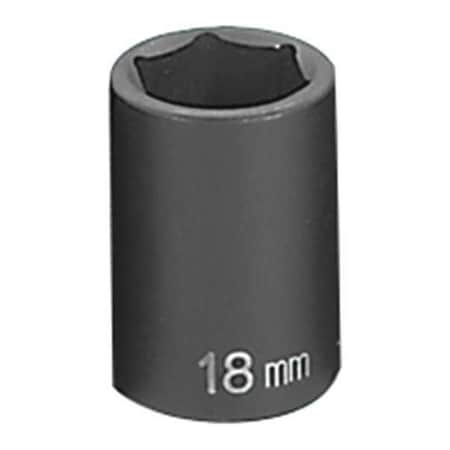 Socket 18mm 1/2"D Impact 6pt. by USA Grey Pneumatic Sockets