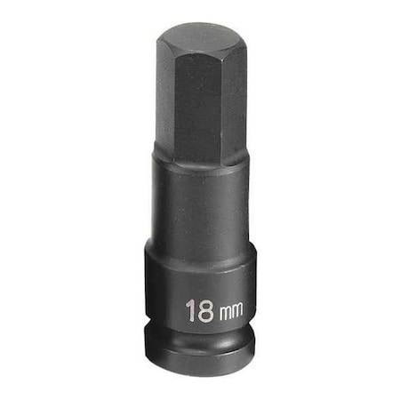 Socket 18mm 1/2"D Impact Hex by USA Grey Pneumatic Sockets