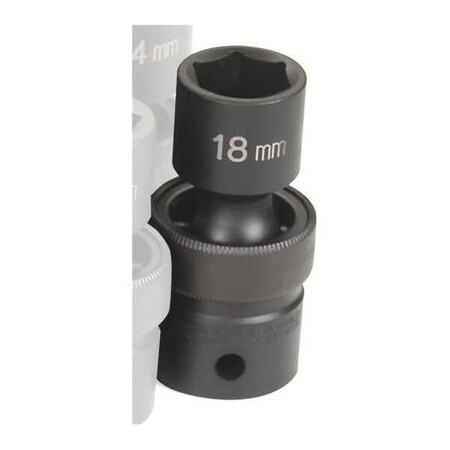 Socket 18mm 1/2"D Impact Univ 6pt. by USA Grey Pneumatic Sockets