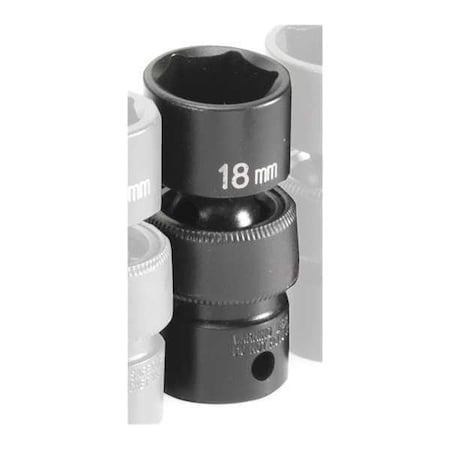Socket 18mm 3/8"D Impact Univ 6pt. by USA Grey Pneumatic Sockets